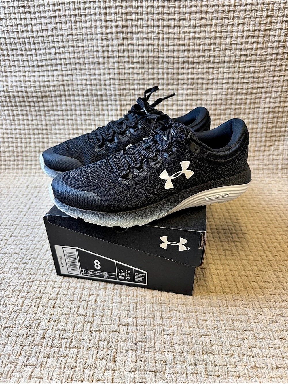 Under Armour Charged Bandit 3 Athletic Shoes Black & White US 8